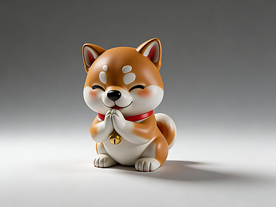 现代雕塑 柴犬迎宾 作揖 雕塑 美陈 AIGC