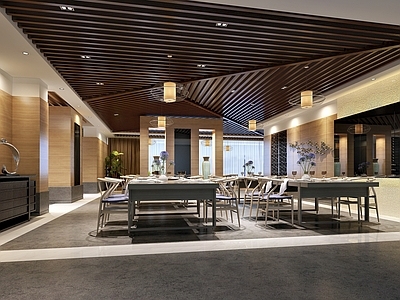 新中式现代中餐厅 餐饮大厅