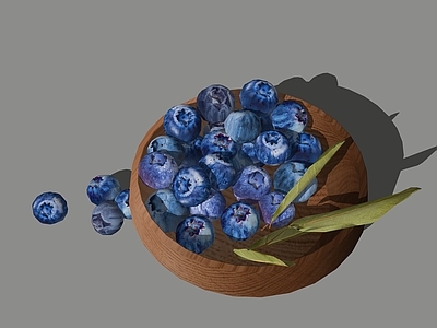 水果蔬菜 蓝莓 果盘 碗 叶子