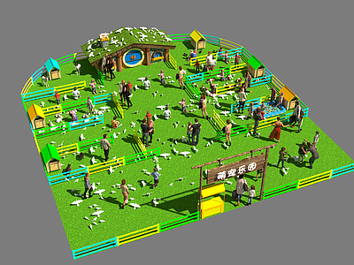 现代其他公共空间 萌宠乐园鸟瞰图