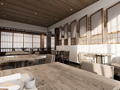新中式简约中餐厅 新中式 现代 简约 日式 餐厅