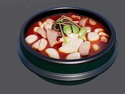 现代其他摆件 砂锅炖肉汤