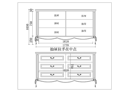 美式家具图库 动态图块 美式边柜图 边柜图 别墅边柜图 实木边柜图 施工图