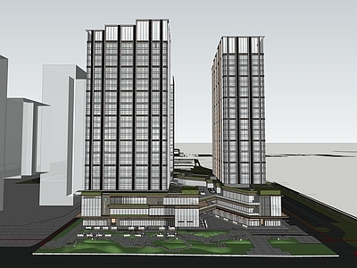 现代其他商业建筑 酒店式高层公寓 多层商业 商业总综合体 高层住宅式公寓