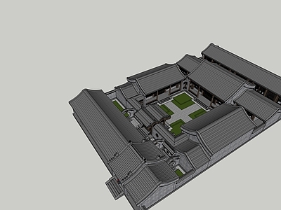 中式新中式古建筑 新中式四合院 四合院 古风四合院 古典建筑 中式建筑