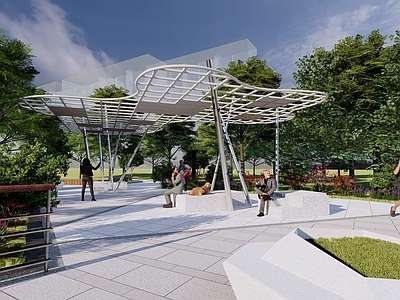 现代其他景观小品 廊架 花架 构筑物 圆形廊架 圆形花架