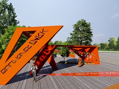 现代其他景观小品 廊架 花架 金属构筑物