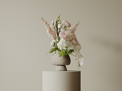 现代中古花艺 现代中古花瓶花艺 新中式花瓶 侘寂风装饰品 极简玻璃花瓶 餐桌陶瓷花瓶