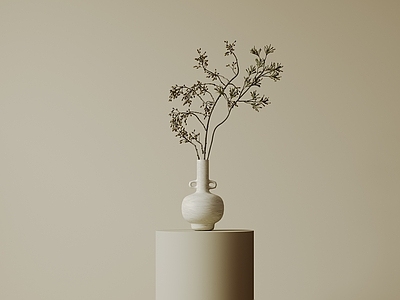 现代中古花艺 现代中古花瓶花艺 新中式花瓶 侘寂风装饰品 极简玻璃花瓶 餐桌陶瓷花瓶