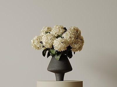 现代中古花艺 现代中古花瓶花艺 新中式花瓶 侘寂风装饰品 极简玻璃花瓶 餐桌陶瓷花瓶
