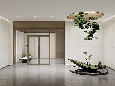 现代其他公共空间 入户门厅 室内植物造景