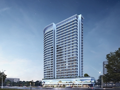 现代酒店建筑 现代风格 公寓 办公 高层酒店建筑