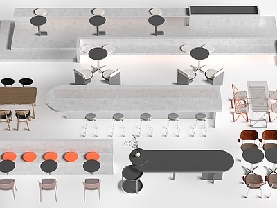 现代其他桌椅 现代咖啡厅桌椅 奶茶店桌椅 台阶桌椅