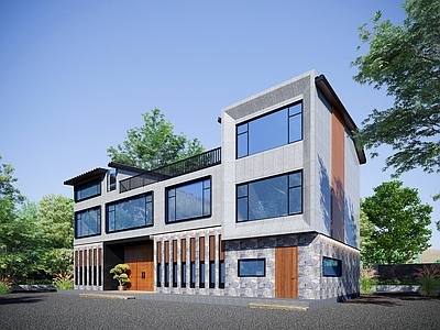 现代别墅外观 现代别墅外观 独栋别墅