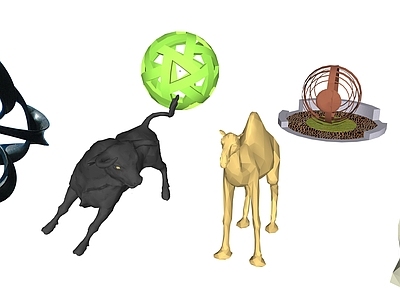 现代轻奢其他景观小品 景观小品 景观雕塑 动物雕塑 骆驼 牛