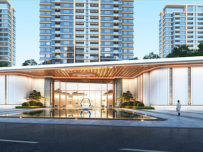 现代其他公共建筑 酒店式大门 小区大门 星空顶 入口灰空间 现代风格大门