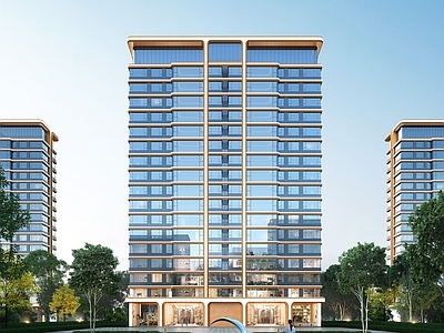 现代高层住宅 现代风格住宅 架空 豪宅 全景舱