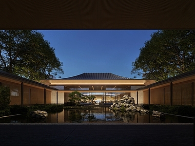 现代新中式售楼处建筑 现代中式示范区 现代中式售楼处 现代中式庭院景观 现代宋式售楼处 现代中式院落空间
