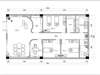 现代美容院 美容院平面图 施工图