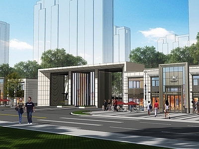 现代商业街 现代商业街 多地块商业 新古典结合