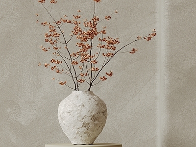 现代中古花艺 现代中古花瓶花艺 新中式花瓶 侘寂风装饰品 极简玻璃花瓶 餐桌陶瓷花瓶