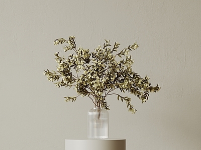 现代中古花艺 现代中古花瓶花艺 新中式花瓶 侘寂风装饰品 极简玻璃花瓶 餐桌陶瓷花瓶