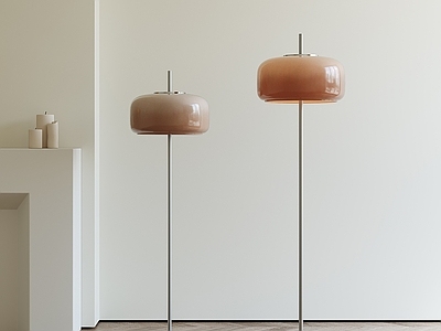 现代中古落地灯 玻璃落地灯 金属落地灯