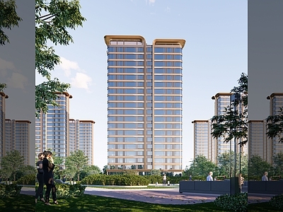 现代轻奢高层住宅 中铁建住宅 西派住宅 效果图专用场景
