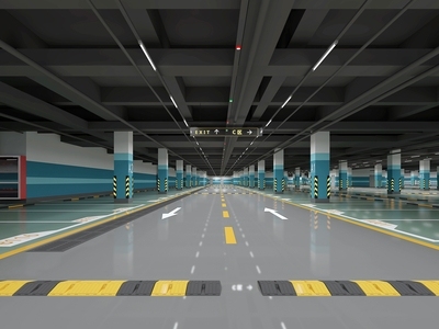 现代地下停车场 车库