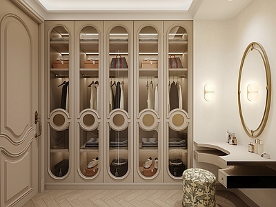 法式欧式衣帽间 主卧衣帽间 步入式衣帽间