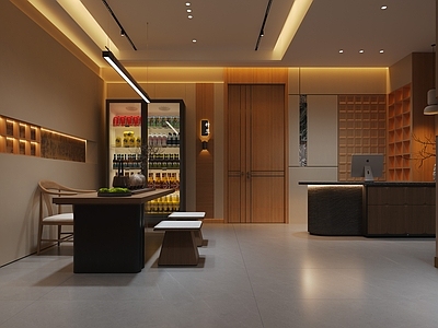 新中式中古茶餐厅 茶餐厅大厅走郎