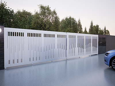 现代简约入口大门 现代入户电动门 入户平移大门 入户联动大门 现代车库大门 入户铝合金大门