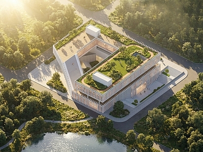 现代极简文化馆 展览馆 文化馆 多层公共建筑 现代展厅