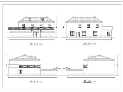 现代其他建筑 乡村建筑立面 施工图