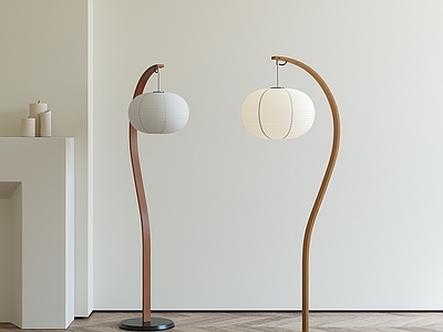 新中式复古落地灯 灯笼落地灯 木制落地灯