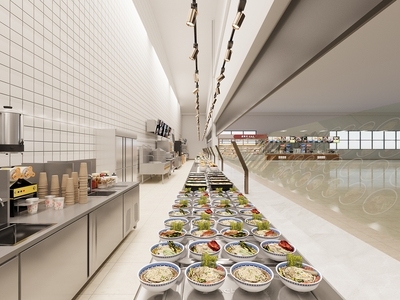 现代食堂 食堂 美食街 饭堂 档口