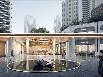 现代小区建筑 现代简约小区大门 酒店式归家 豪宅大门 示范区大门