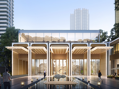 现代小区建筑 现代简约小区大门 豪宅 酒店式大门 示范区大门