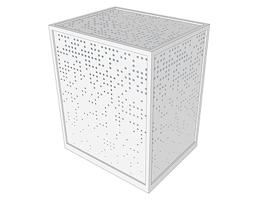 现代其他景观小品 白色冲孔板围蔽