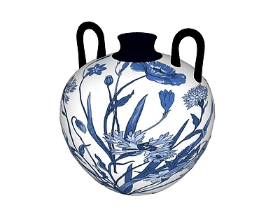 现代陶瓷展厅 青花瓷花瓶