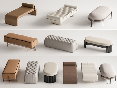 现代床尾凳组合 沙发凳 长凳