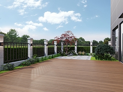 现代阳台 休闲阳台 别墅庭院 现代庭院 自建房庭院