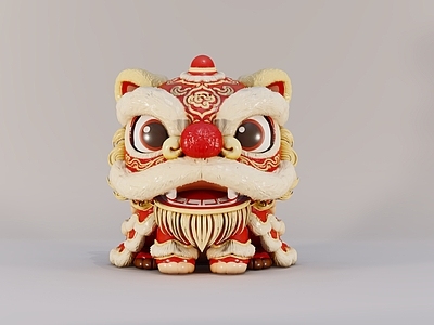 现代新中式挂件 新中式舞狮摆件 现代新年氛围摆件 现代舞狮雕塑