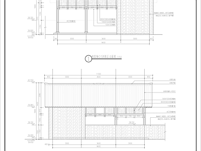 新中式中式驿站 中式特色驿站 自行车骑行驿站 施工图