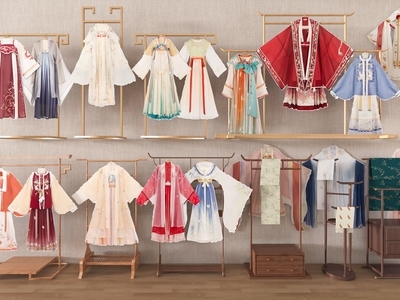 新中式中式衣架 汉服展示挂衣架 汉服挂衣架衣帽架 衣服展示架展示区 汉服唐装古装礼服 中式汉服馆美陈