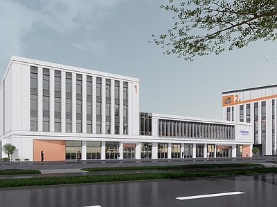 现代其他工业建筑 现代简约产业园 办公 精工细节 白色建筑