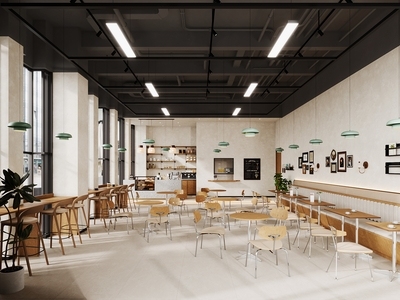 现代复古咖啡厅 现代餐饮咖啡门店 咖啡店