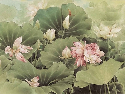 现代其他挂画 荷花壁画