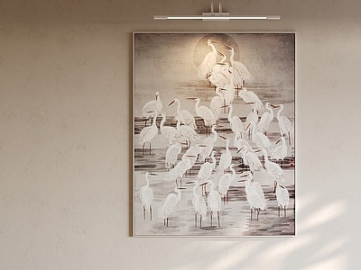 新中式禅意挂画 宋氏挂画 国鸟装饰画 丹顶鹤装饰画 国画 茶室挂画