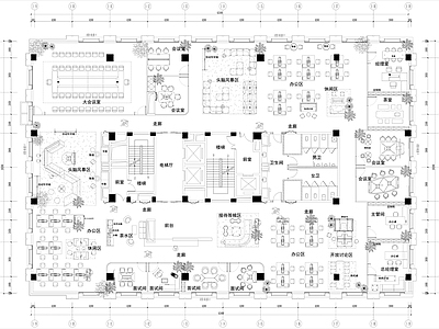 现代开放办公室 总部办公大楼 共享办公室 总经理办公室 小办公室 办公会所 施工图